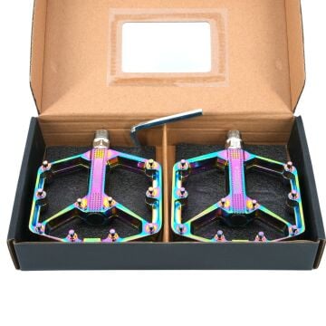 Meroca B632 Alüminyum Rulmanlı Platform Bisiklet Pedalı Rainbow