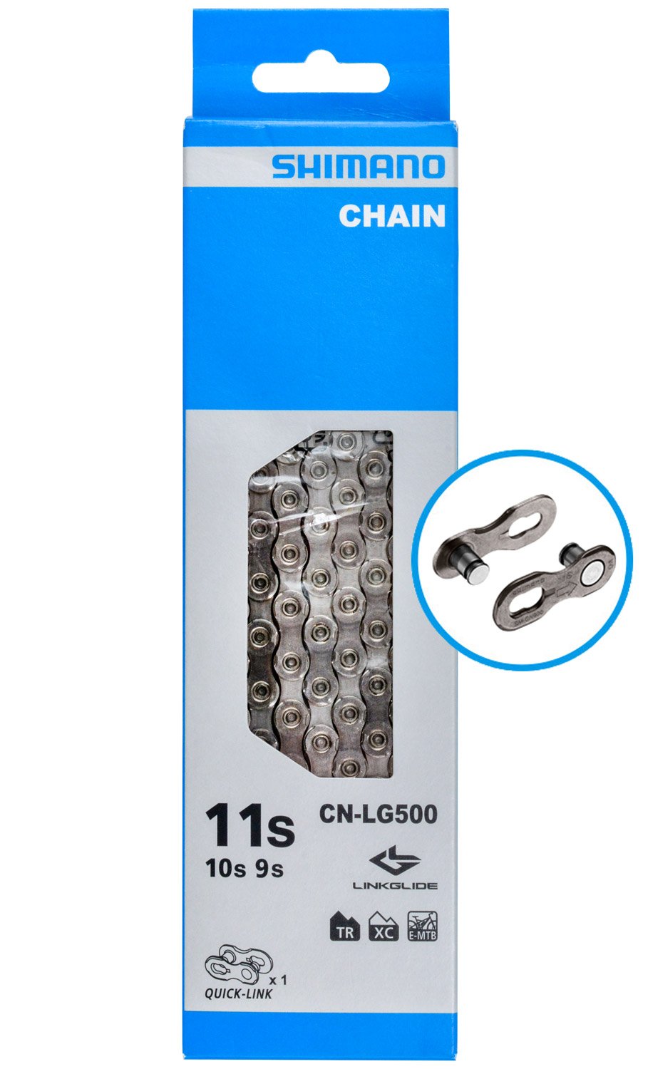 Shimano CN-LG500 Linkglide 9/10/11s Zincir 116L+Quick-Link