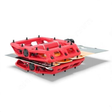 Evo Rulmanlı Çivili Mtb/Trial/Bmx Platform Pedal Kırmızı