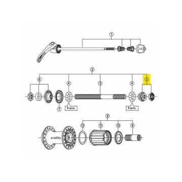 Shimano Sora FH-3500 Arka Mil Sağ Kilit Somun Ünitesi Y3E098020