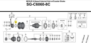 Shimano Nexus SG-8C20 Kafes Bilye B - 3/16'' x 16 - Y33098110