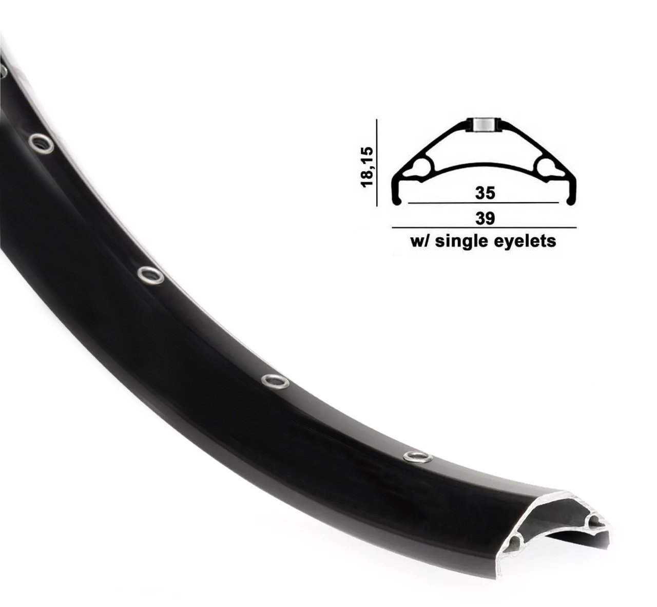 Rodi TRYP 35 27.5'' Çift Kat Alüminyum, Disk Uyum, TL-Ready, FV, Yüzüklü Jant Çemberi 32H Siyah