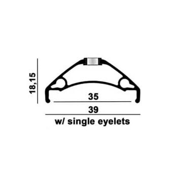 Rodi TRYP 35 27.5'' Çift Kat Alüminyum, Disk Uyum, TL-Ready, FV, Yüzüklü Jant Çemberi 32H Siyah