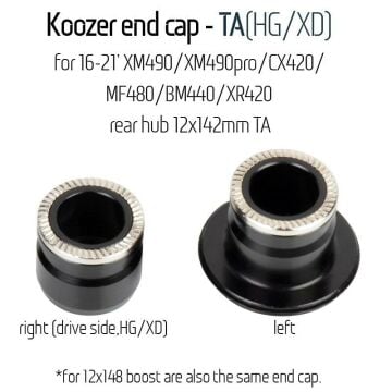 Koozer XM490 HG/XD 12x142mm/12x148mm Arka Göbek Sokma Mil (Thru Axle) Adaptör