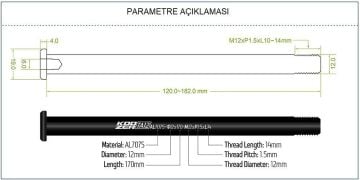 Koozer TA12-120 M12 x P1.5 x L12 Sokma Mil