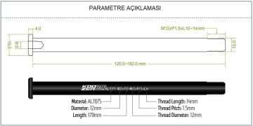 Koozer TA12-176 M12 x P1.5 x L14 Sokma Mil