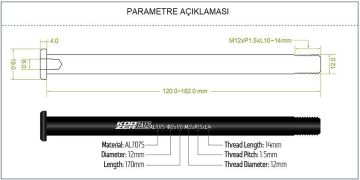 Koozer TA12-170 M12 x P1.5 x L14 Sokma Mil