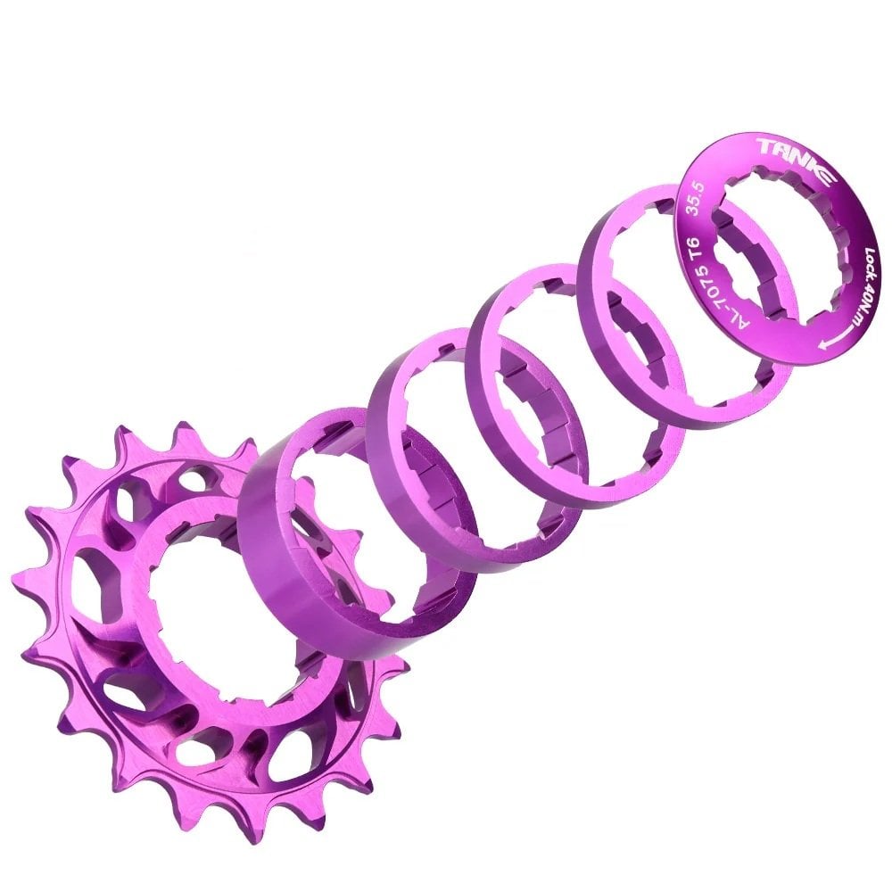 Tanke 18T Alüminyum Dişli Single Speed Kit Mor