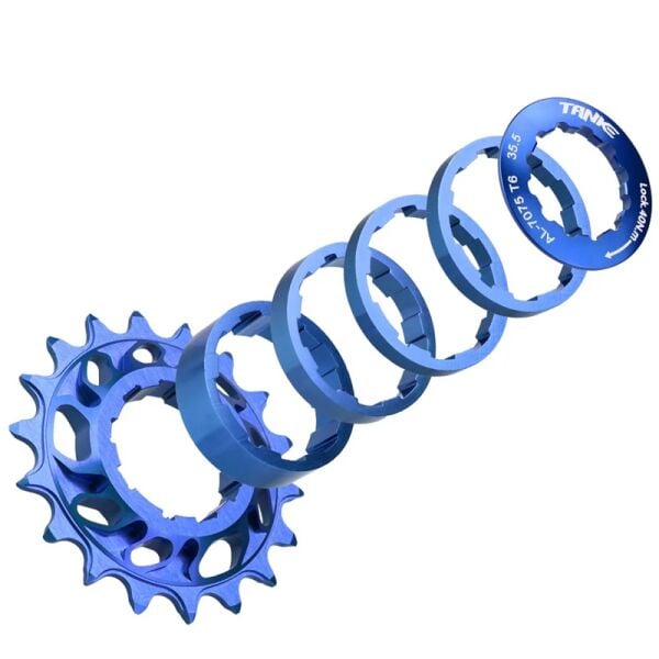Tanke 18T Alüminyum Dişli Single Speed Kit Mavi