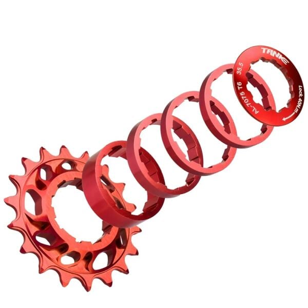 Tanke 18T Alüminyum Dişli Single Speed Kit Kırmızı