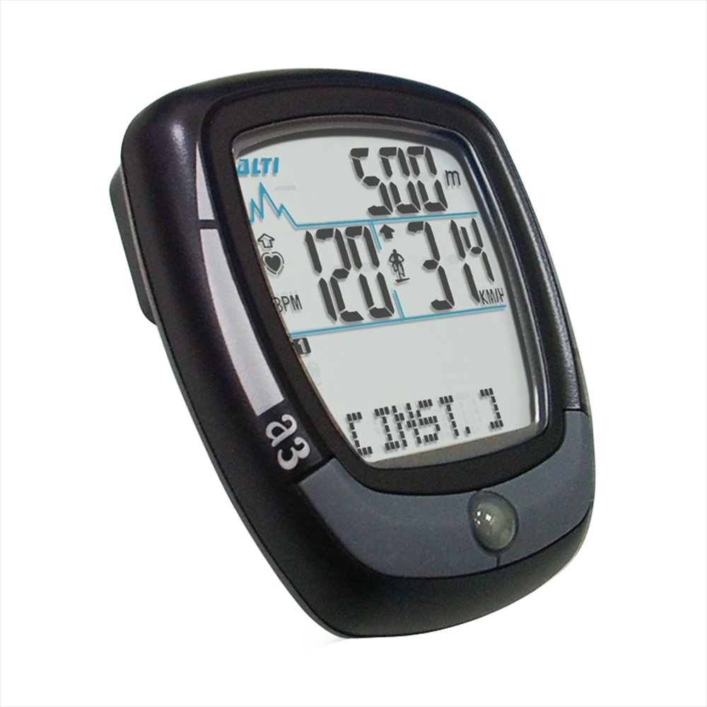 Echowell A3 46 Fonksiyon Kablosuz/Altımeter/Heart Rate/Sıcaklık/Işıklı Bisiklet Km Saati Siyah