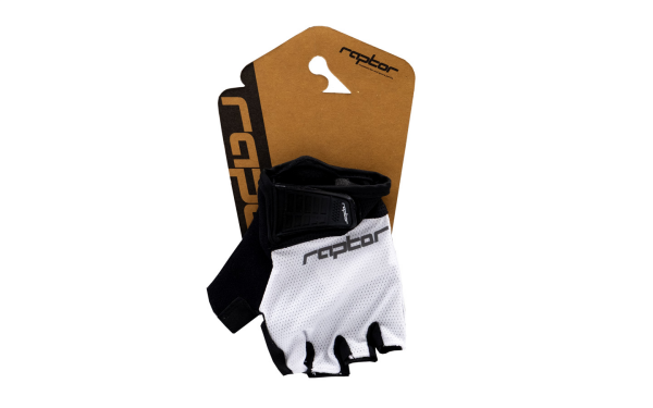Raptor Evo Kısa Parmak (Gel-Pad) Yetişkin Bisiklet Eldiveni Ice White