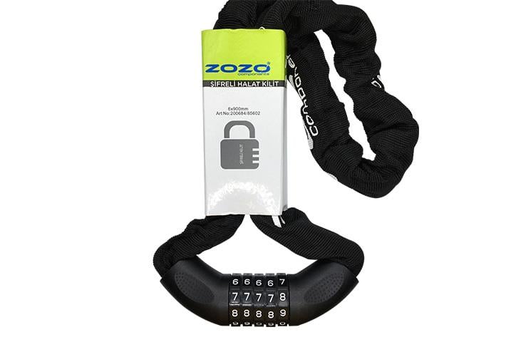 Zozo 4x900mm 5 Haneli Şifreli Zincir Bisiklet Kilit